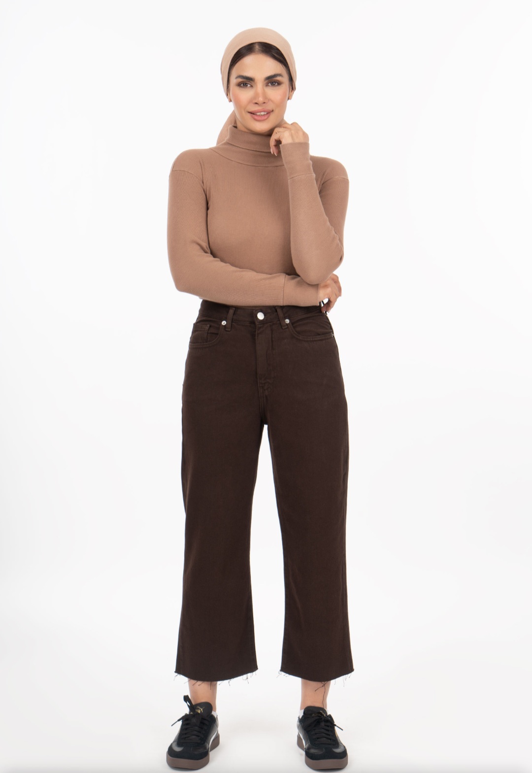 شلوار جین چیل کات قهوه ای سوخته royal  300013486