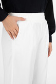 شلوار سیلک لیما کمرکش قد 110 سفید کد : 585748