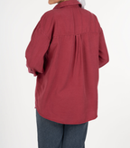 شومیز سونیا پایین هلال بدون جیب قد 70 زرشکی کد : 2011519